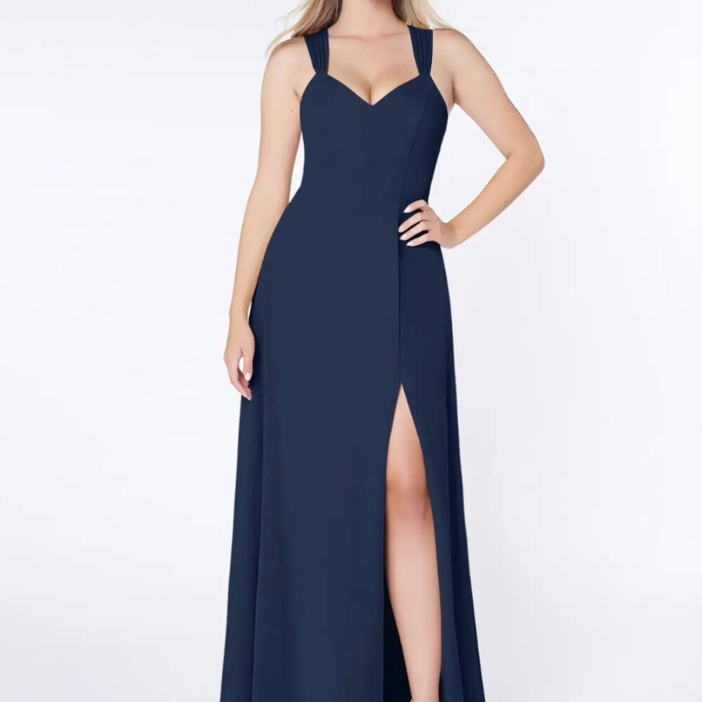 Azazie Jane Bridesmaid Dress Dark Navy
